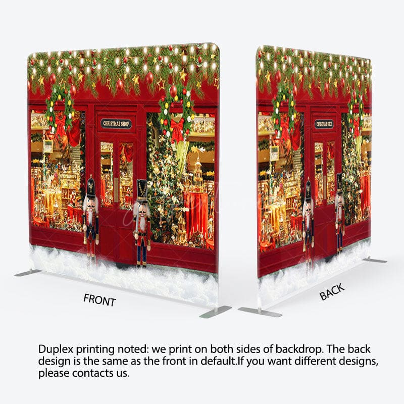 Aperturee - Aperturee Red Puppet Lights Christmas Toy Store Backdrop Decor