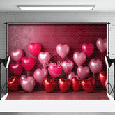 Aperturee - Aperturee Red Romantic Love Balloon Valentines Day Backdrop