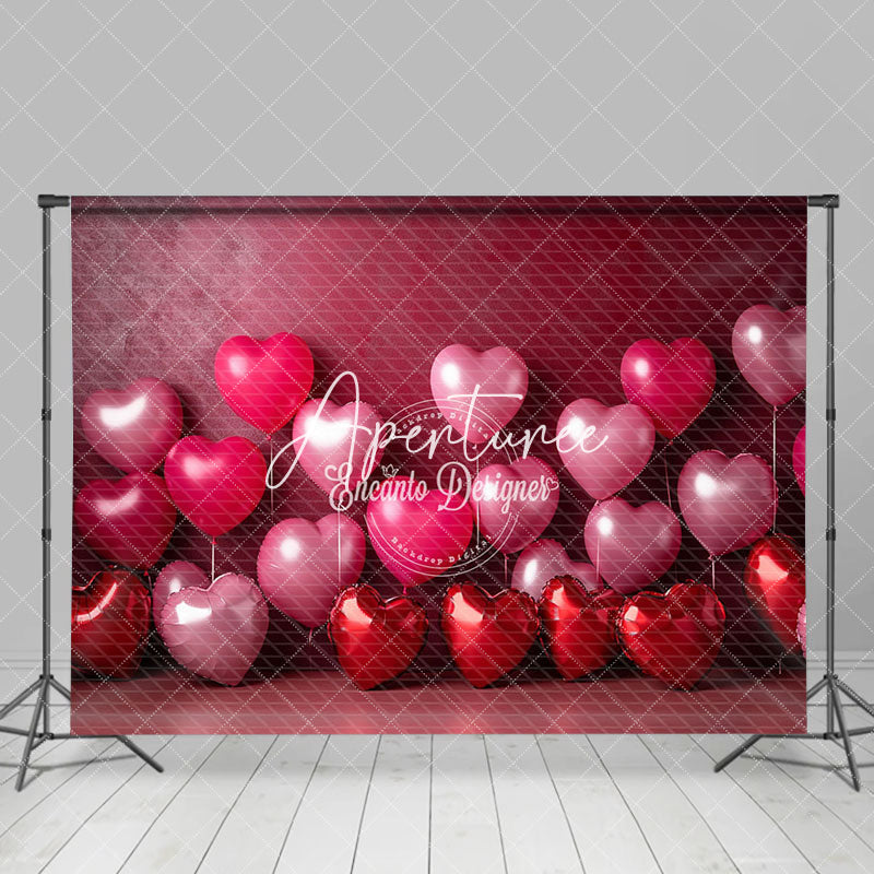 Aperturee - Aperturee Red Romantic Love Balloon Valentines Day Backdrop