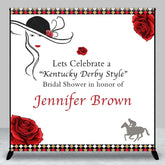 Aperturee - Aperturee Red Rose Kentucky Derby Custom Bridal Shower Backdrop
