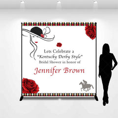 Aperturee - Aperturee Red Rose Kentucky Derby Custom Bridal Shower Backdrop