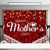 Aperturee - Aperturee Red Rose Lace Happy Mothers Day Photography Backdrop