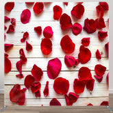 Aperturee - Aperturee Red Rose Petal White Wood Floor Backdrop For Decor