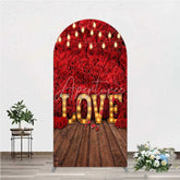 Aperturee - Aperturee Red Rose Wall Arch Backdrop Romantic Floral Love Light Wedding Party Decoration