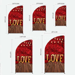 Aperturee - Aperturee Red Rose Wall Half Moon Arch Backdrop Romantic Floral Love Light Wedding Party Decoration