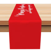 Aperturee - Aperturee Red Simple Snowflake Christmas New Year Table Runner