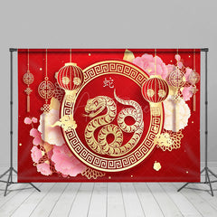 Aperturee - Aperturee Red Snake Chinese New Year Spring Festival Backdrop