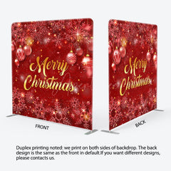 Aperturee - Aperturee Red Snowflake Balls Fabric Tension Christmas Backdrop