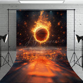 Aperturee - Aperturee Red Sparkle Lighted Basketball Sweep Photo Backdrop