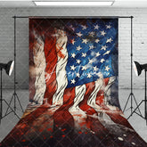 Aperturee - Aperturee Red Spot American Flag Independence Day Sweep Backdrop