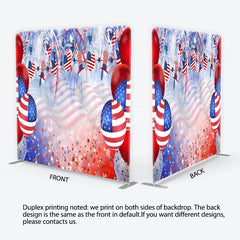 Aperturee - Aperturee Red White and Blue American Flag Square Double-Sided Backdrop Patriotic Celebration Party Decor