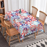 Aperturee - Aperturee Red White and Blue Firework Burst Rectangle Tablecloth Festive Patriotic Party Decor