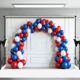 Aperturee - Aperturee Red White And Stars Arch Balloon Cake Smash Backdrop