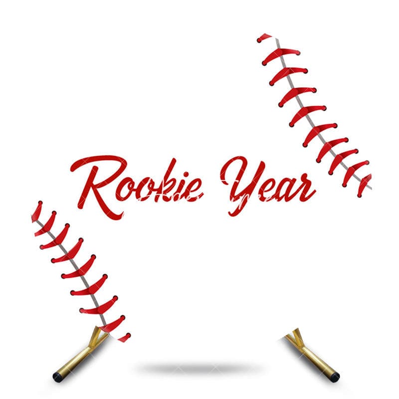 Aperturee - Aperturee Red White Baseball Rookie Years Sport Round Backdrop