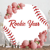 Aperturee - Aperturee Red White Baseball Rookie Years Sport Round Backdrop