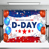 Aperturee - Aperturee Red White Blue Balloon Normandy Landings D Day Backdrop