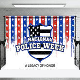 Aperturee - Aperturee Red White Blue Stars National Police Week Backdrop