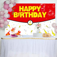 Aperturee - Aperturee Red White Bubbles Genius Happy Birthday Backdrop