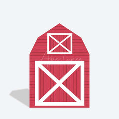Aperturee Aperturee Red White Farm House Barn Door Arch Party Backdrop