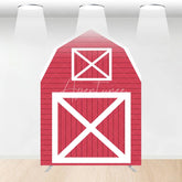 Aperturee - Aperturee Red White Farm House Barn Door Arch Party Backdrop