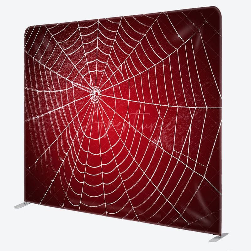 Aperturee - Aperturee Red White Super Spider Wab Square Tension Backdrop