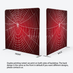 Aperturee - Aperturee Red White Super Spider Wab Square Tension Backdrop