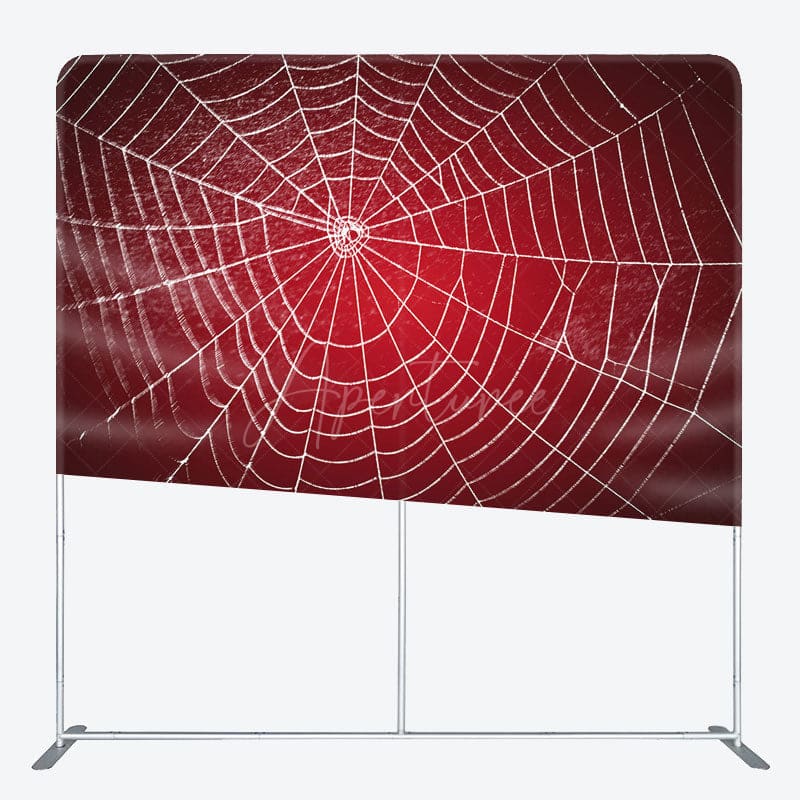 Aperturee - Aperturee Red White Super Spider Wab Square Tension Backdrop