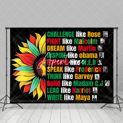 Aperturee - Aperturee Red Yellow Green Floral Black History Month Backdrop
