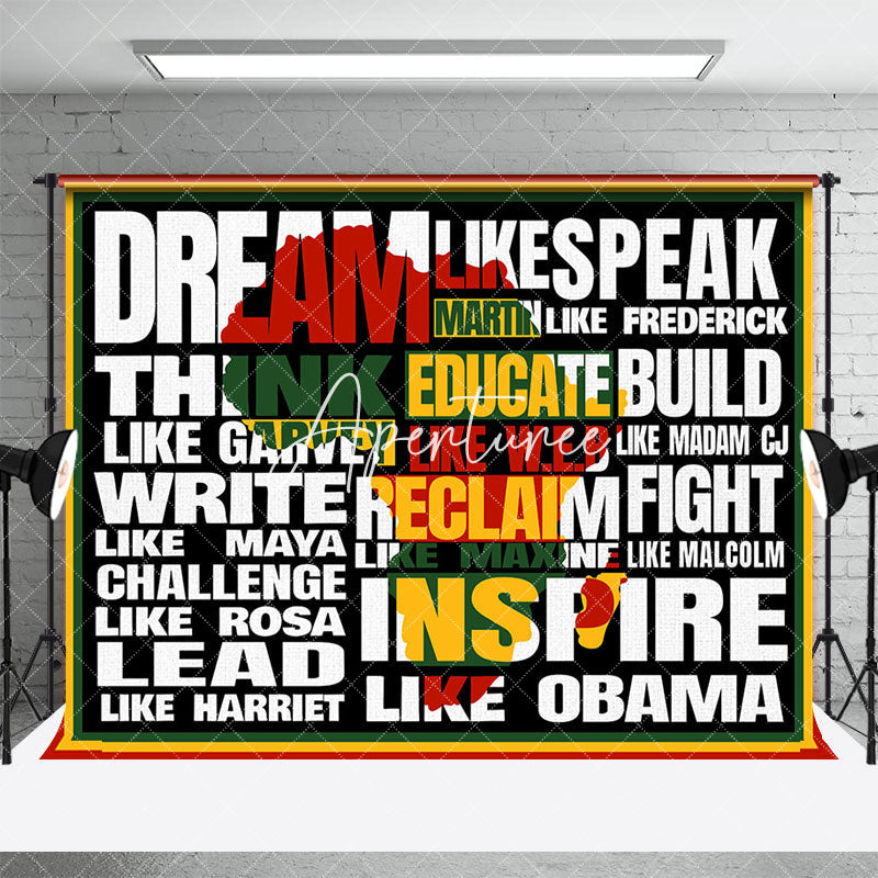 Aperturee - Aperturee Red Yellow Green Slogan Black History Month Backdrop