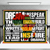 Aperturee - Aperturee Red Yellow Green Slogan Black History Month Backdrop