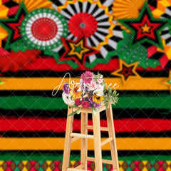 Aperturee - Aperturee Red Yellow Green Stars Black History Month Backdrop