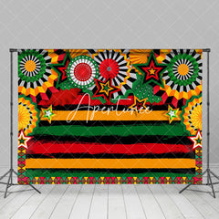 Aperturee - Aperturee Red Yellow Green Stars Black History Month Backdrop