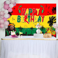 Aperturee - Aperturee Reggae Festival Palm Trees Happy Birthday Backdrop