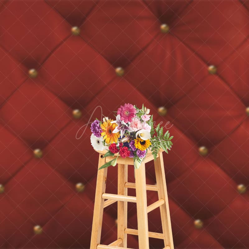 Aperturee - Aperturee Regular Burgundy Grid Photography Studio Backdrop