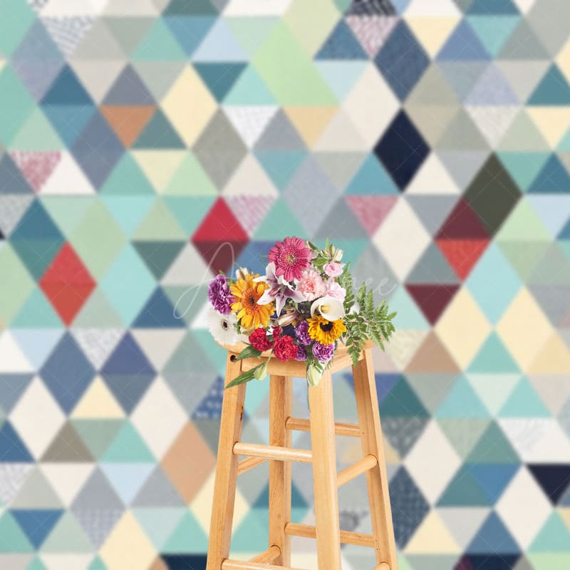 Aperturee - Aperturee Regular Colored Diamond Pattern Photography Backdrop