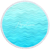 Aperturee - Aperturee Regular Sea Waves Pattern Summer Round Beach Towel