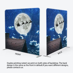 Aperturee - Aperturee Reindeer Sleigh Santa Moon Roof Pillow Case Backdrop