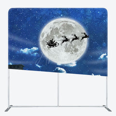 Aperturee - Aperturee Reindeer Sleigh Santa Moon Roof Pillow Case Backdrop