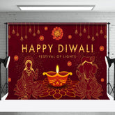 Aperturee - Aperturee Religious Festive Red Light Happy Diwali Backdrop
