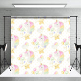 Aperturee - Aperturee Repeat Balloons Unicorn Star Cake Smash Backdrop