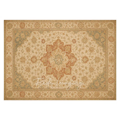 Aperturee - Aperturee Repeat Floral Persia Rug Rubber Floor Mat For Photo