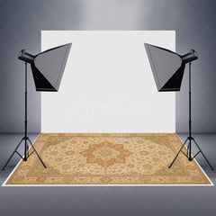 Aperturee - Aperturee Repeat Floral Persia Rug Rubber Floor Mat For Photo