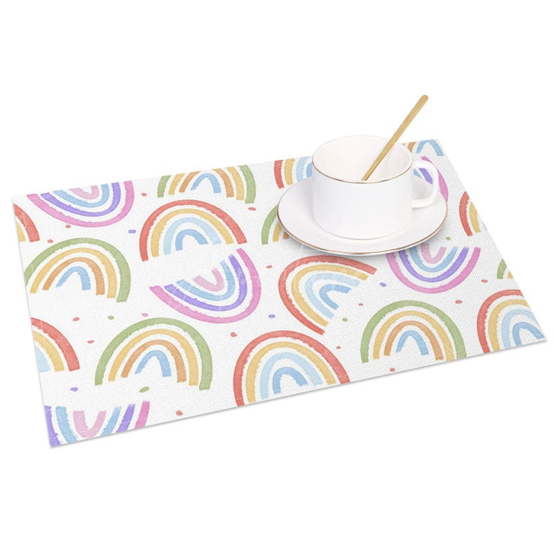 Aperturee - Aperturee Repeat Rainbow Patterns Sweet Set of 4 Placemats