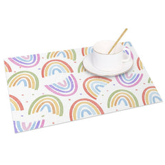 Aperturee - Aperturee Repeat Rainbow Patterns Sweet Set of 4 Placemats