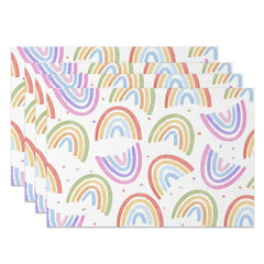 Aperturee - Aperturee Repeat Rainbow Patterns Sweet Set of 4 Placemats