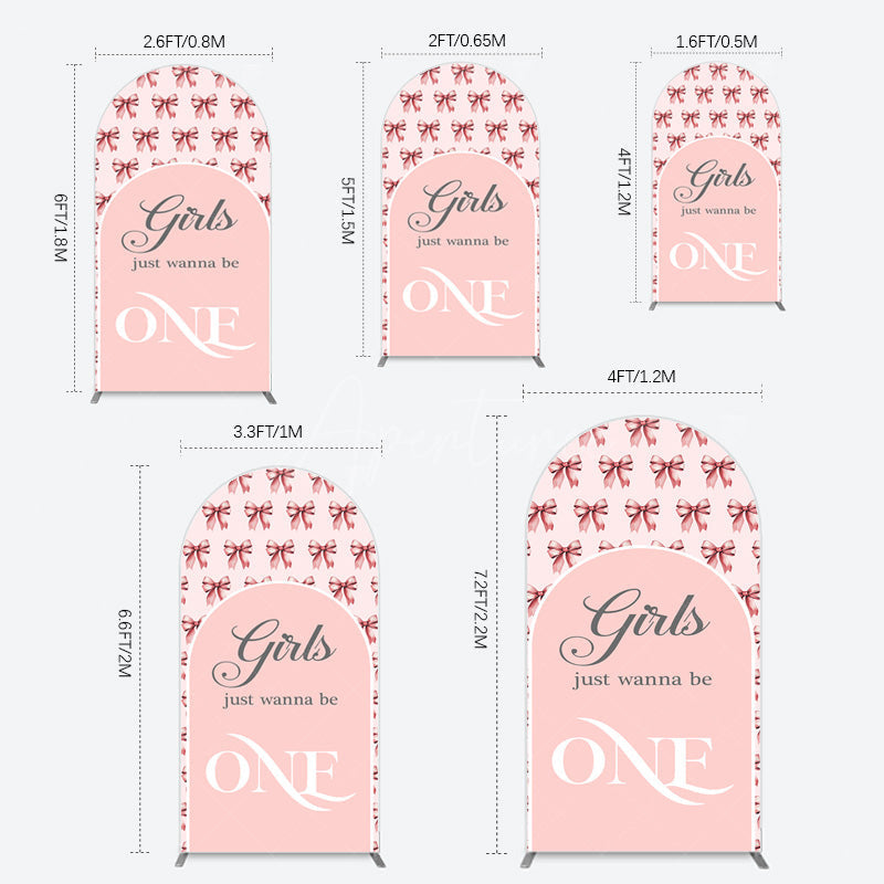 Aperturee - Aperturee Repeated Bow Girls Just Wanna Be One Arch Backdrop