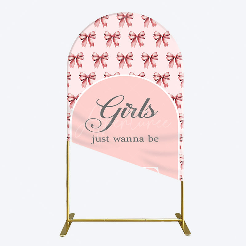 Aperturee - Aperturee Repeated Bow Girls Just Wanna Be One Arch Backdrop