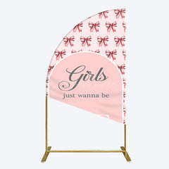 Aperturee - Aperturee Repeated Bow Girls Just Wanna Be One Half Moon Arch Backdrop