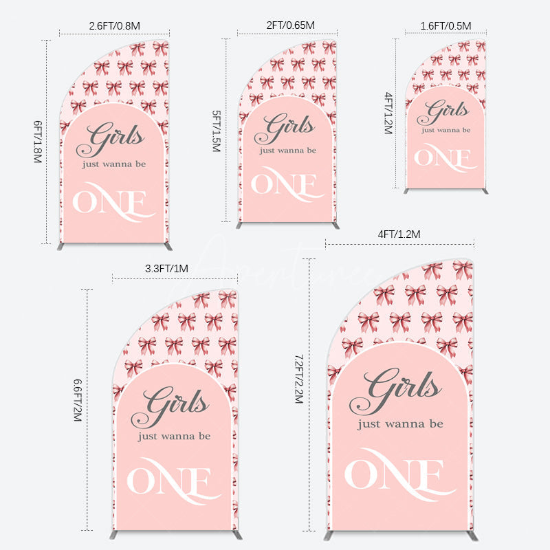 Aperturee - Aperturee Repeated Bow Girls Just Wanna Be One Half Moon Arch Backdrop