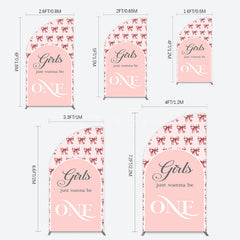 Aperturee - Aperturee Repeated Bow Girls Just Wanna Be One Half Moon Arch Backdrop